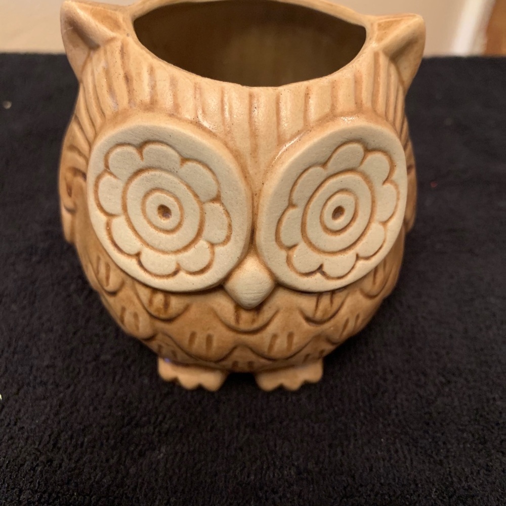 Unique pottery small Ceramic Owl planter